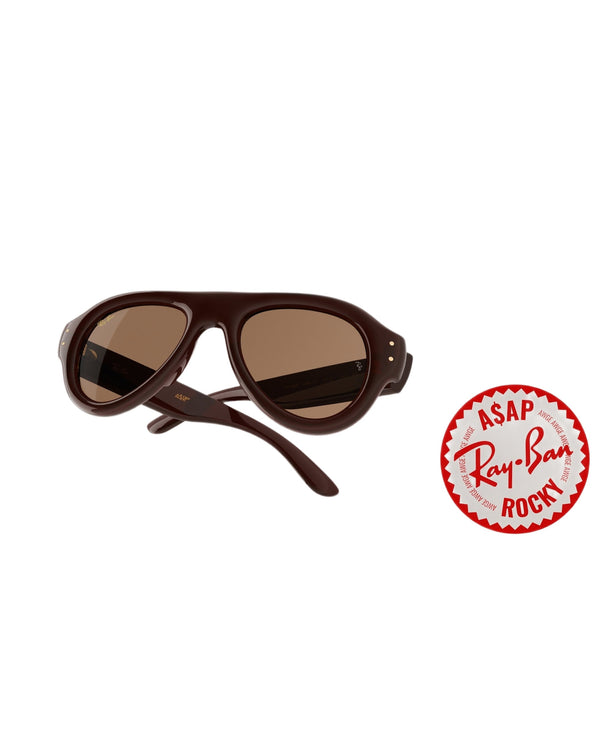 A$AP Rocky x Ray-Ban Aviator Puffer - Transparent Brown Frame