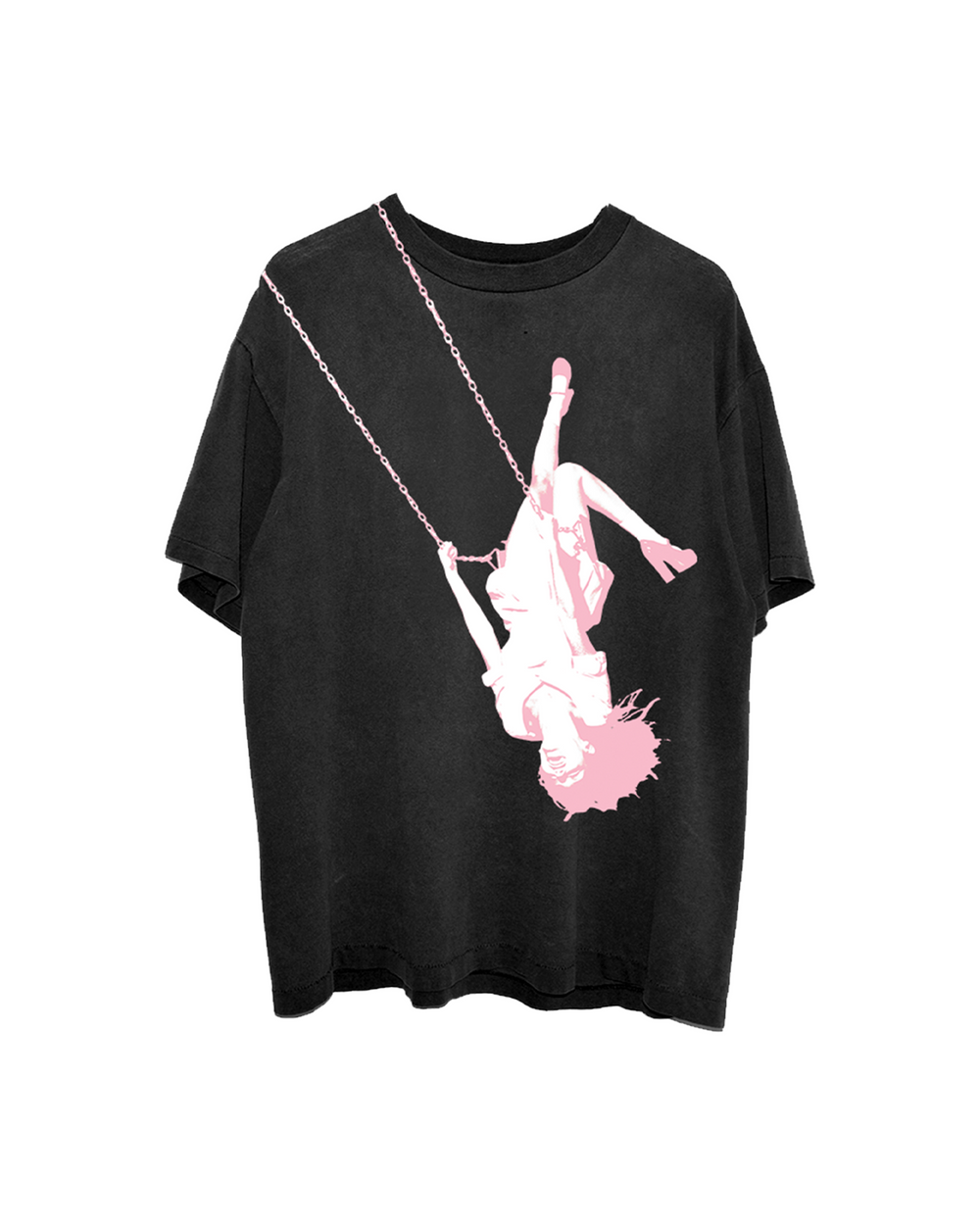 Swing Embroidered Oversized Black T-shirt
