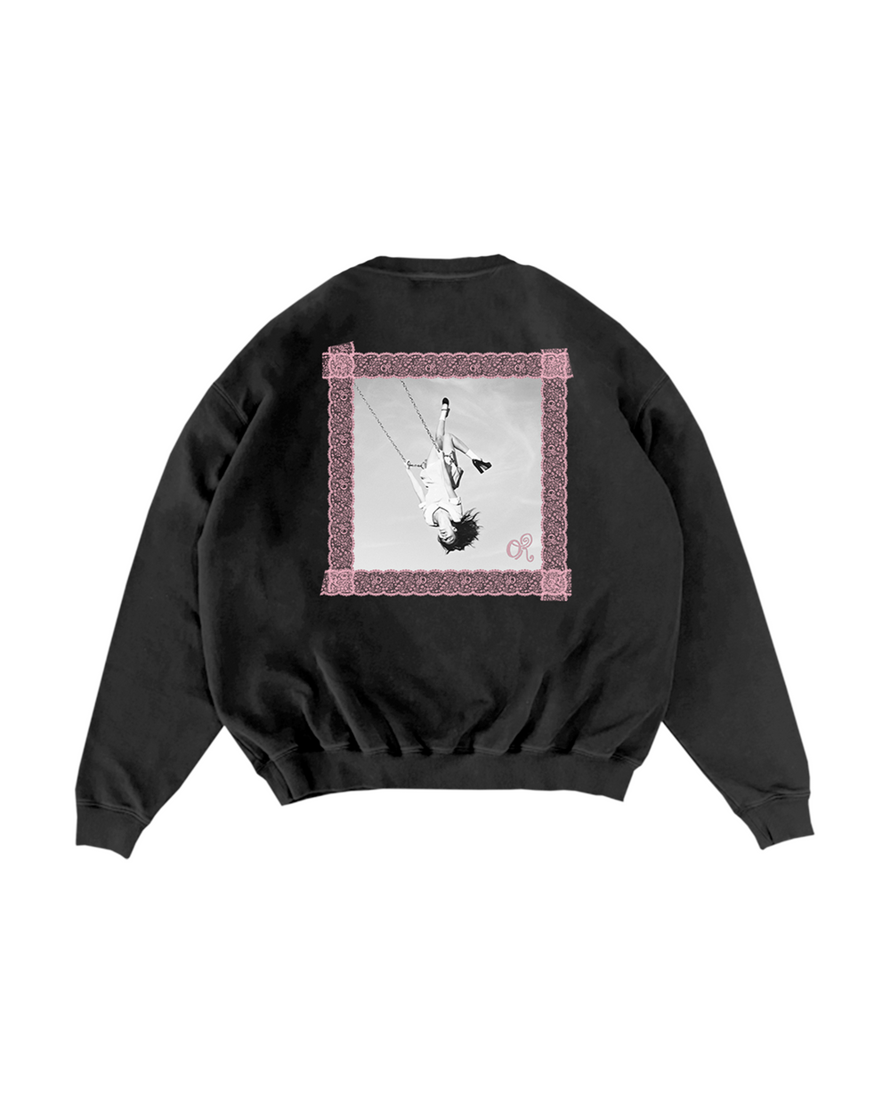 Lace Album Cover Embroidered Crewneck