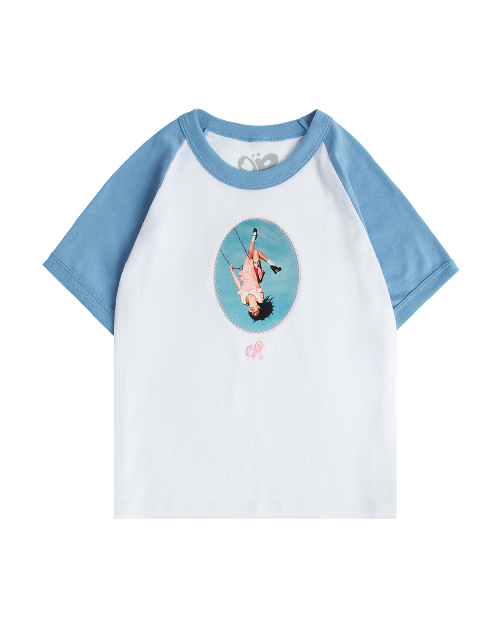 album cover stitched women's baby cropped raglan